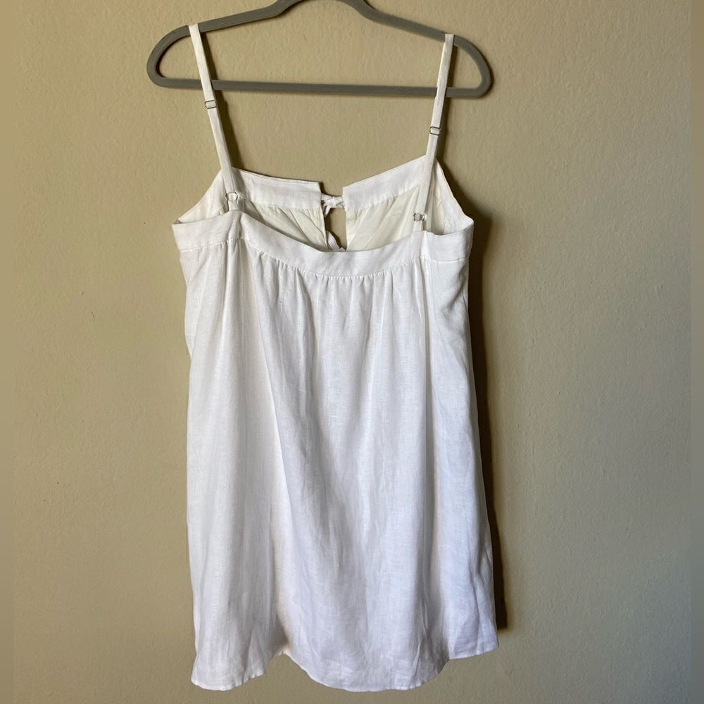 Reformation Winifred Linen Mini White Dress Tank Size 12 - Picture 5 of 7
